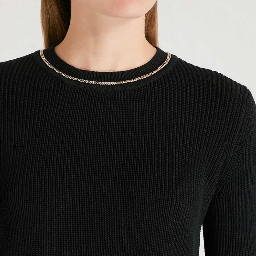 Maje chain embellished cotton sweater